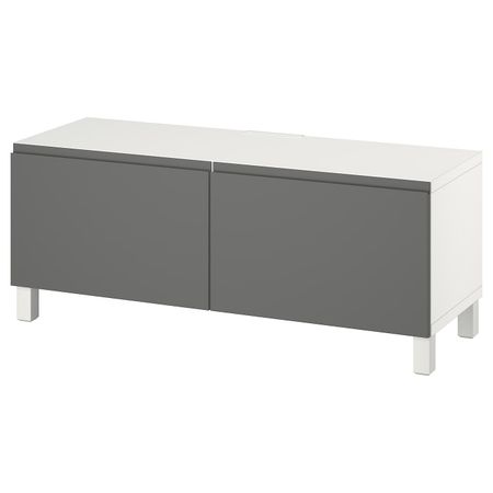 Тумба под ТВ, с дверцами, белый ВЭСТЕРВИК/СТУБ/серый 120x42x48 см IKEA BESTÅ БЕСТО 094.321.27