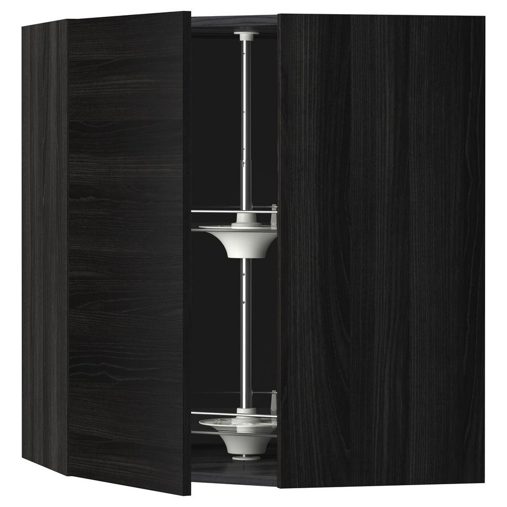 Угловой навесного шкаф с вращающейся секц, черный, Тингсрид черный 68x80 см IKEA МЕТОД 992.334.30 - схема-чертеж с размерами