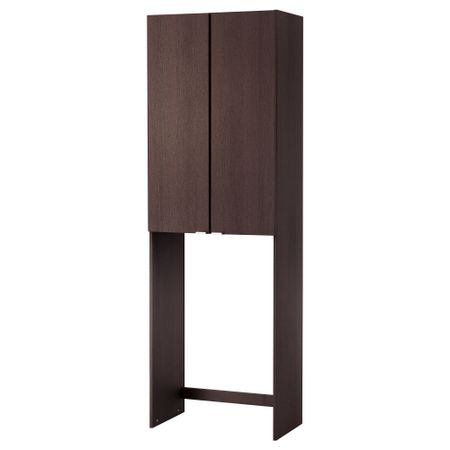 Шкаф для стиральной машины ЛИЛЛОНГЕН, черно-коричневый (64x38x195 см)