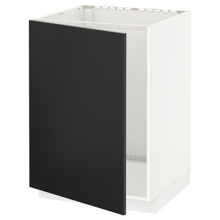 Напольный шкаф для раковины, белый/Юдевалла антрацит 60x60 см IKEA METOD МЕТОД 192.403.64
