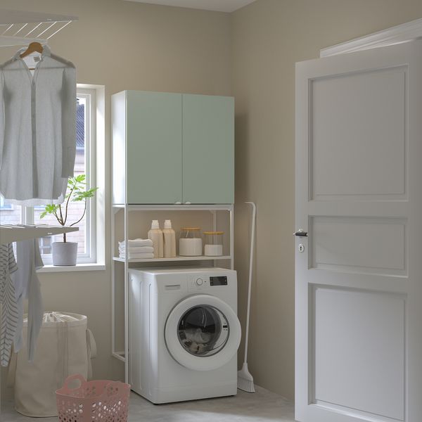 Комбинация для хранения, белый, бледный серо-зеленый, 80x32x204 см IKEA BEGIVENHET БЕГИВЕНХЕТ 594.973.19 - фото 4