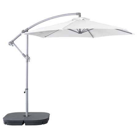 Зонт от солнца с опорой БАГГЁН / СВАРТО, белый, темно-серый