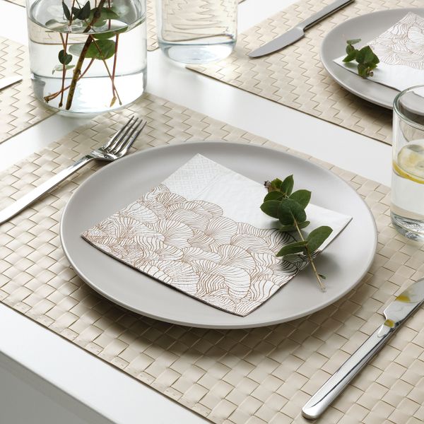 Салфетка бумажная, с рисунком/бежевый 33x33 см IKEA VINTERSNÖ ВИНТЕРСНЁ 505.110.46 - фото 2