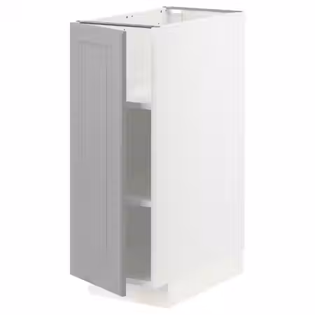 METOD Напольный шкаф с полками - белый/Bodbyn серый 30x60 см