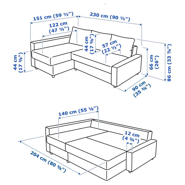IKEA, дополнительный ракурс - схема-чертеж с размерами