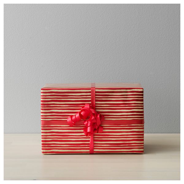 Рулон оберточной бумаги ВИНТЕР 2017, в полоску, красный естественный (2x0.7 м) - схема-чертеж с размерами