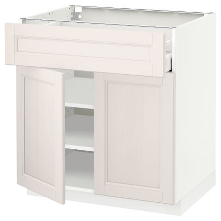Напольный шкаф + ящик, 2 дверцы МЕТОД / МАКСИМЕРА, белый, Лаксарби белый