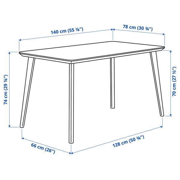 Стол и 4 стула, 140x78 cm IKEA ODGER ОДГЕР, LISABO ЛИСАБО 092.597.02 - фото 6