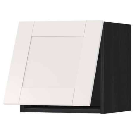 Горизонтальный навесной шкаф МЕТОД, черный, Сэведаль белый