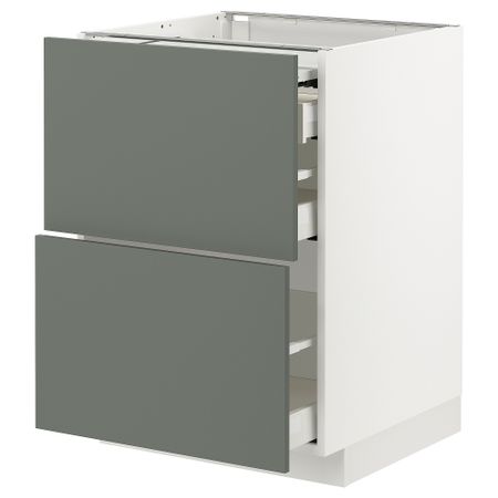 Напольный шкаф с выдвижной панелью, 3 ящиками, 60x60 cm IKEA METOD МЕТОД, MAXIMERA МАКСИМЕРА 294.330.03