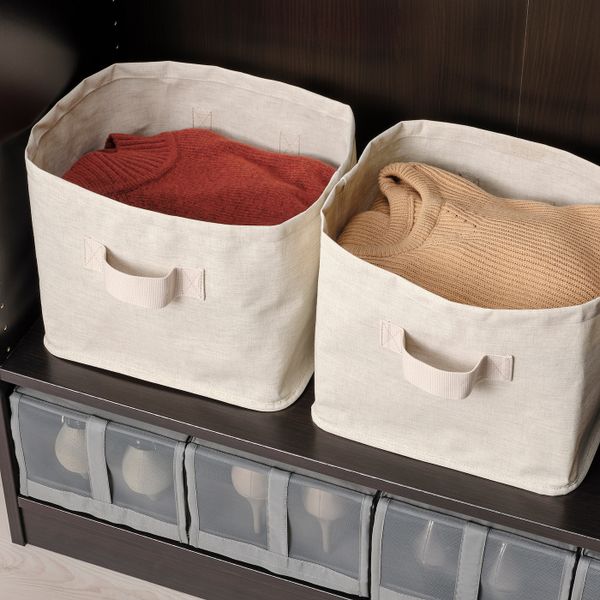 Корзина, текстиль/бежевый 30x25x25 см IKEA PURRPINGLA ПУРРИНГЛА 204.769.35 - фото 3