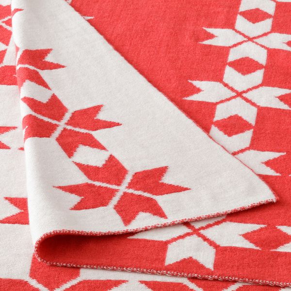 Плед, 130x170 см, красный, белый IKEA VINTERFINT 805.654.10 - схема-чертеж с размерами