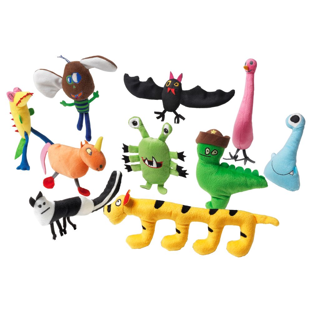 Мягкая игрушка САГОСКАТТ, разные цвета - схема-чертеж с размерами