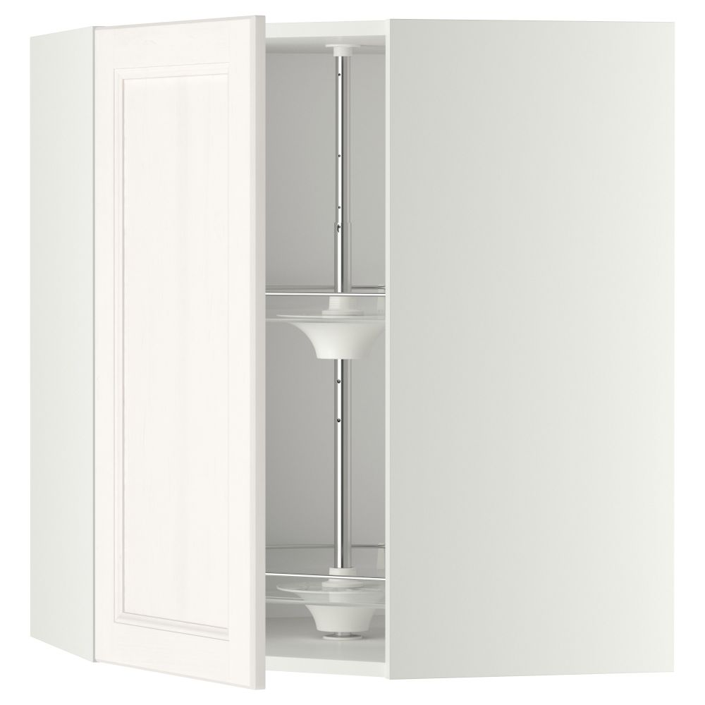 Угловой навесной шкаф с вращающейся секцией МЕТОД, белый, Лаксарби белый - схема-чертеж с размерами