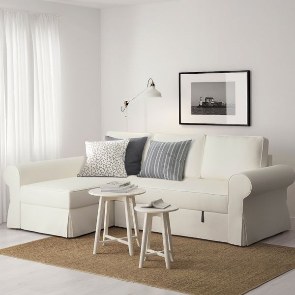 Диван-кровать с козеткой, Хильте белый IKEA БАККАБРУ 492.407.20 - фото 3