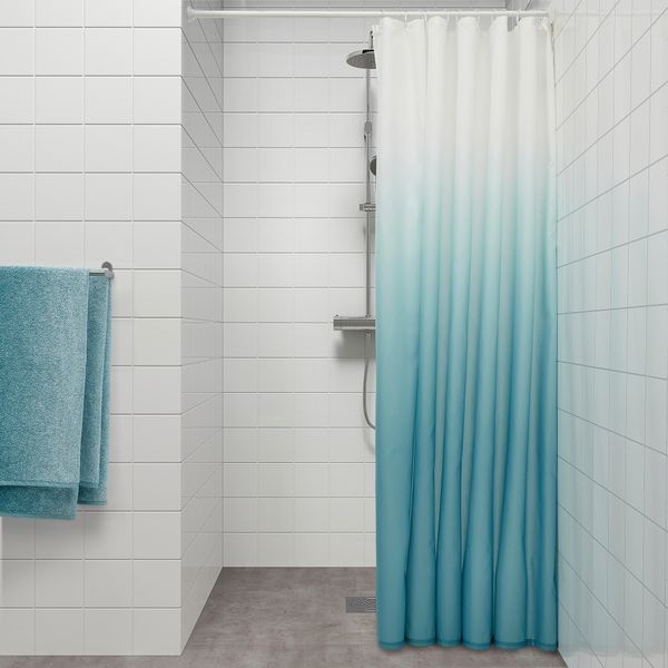 Штора для ванной, 180x200 см, белый, бирюзовый IKEA NYCKELN НЮККЕЛЬН 204.942.89 - фото 4