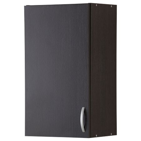 Навесной шкаф с дверцей АЛЬБРУ, черно-коричневый (40x70 см)