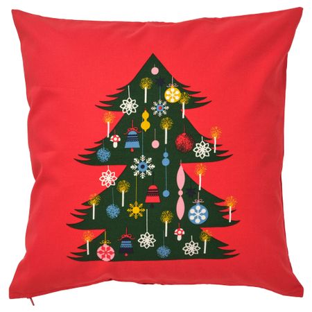 Чехол на подушку, рождественская елка красный, 50x50 см IKEA VINTERFINT 205.802.82