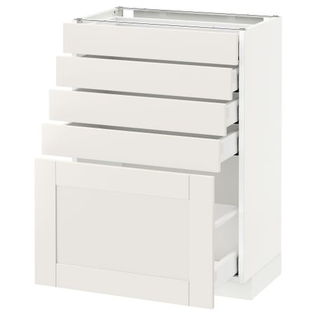 Напольный шкаф с 5 ящиками МЕТОД / МАКСИМЕРА, белый, Сэведаль белый