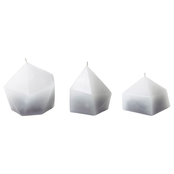 Неароматическая формовая свеча, 3 шт ВИНТЕР 2017, серый - фото 1