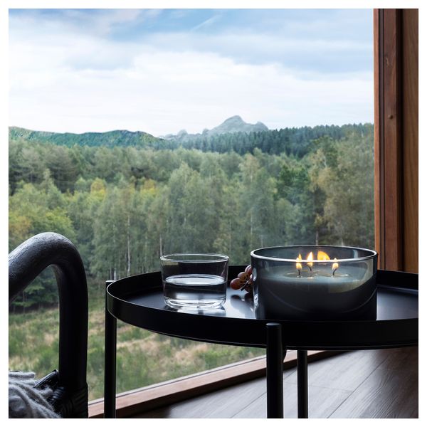 Ароматич свеча/банка+крышка,3фитиля, 25 ч, Горный воздух/бирюзовый IKEA PÄRONTRÄD 605.272.21 - фото 5