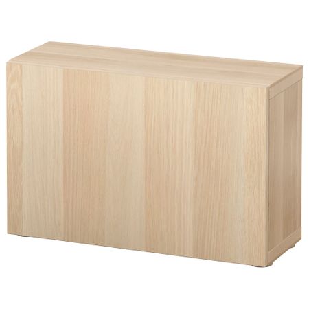 Стеллаж с дверью БЕСТО, Лаппвикен под беленый дуб (60x20x38 см)