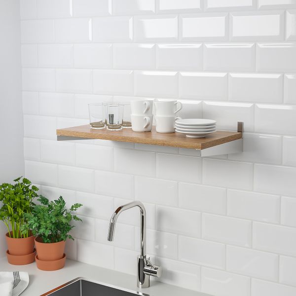 Полка, ясеневый шпон 60 см IKEA KUNGSFORS КУНГСФОРС 103.712.36 - схема-чертеж с размерами