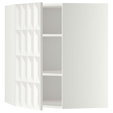 Угловой навесной шкаф с полками МЕТОД, белый, Гэррестад белый