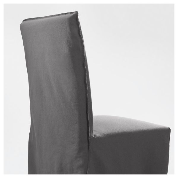 Стул с длинным чехлом ХЕНРИКСДАЛЬ, коричневый, Рисане серый - фото 3