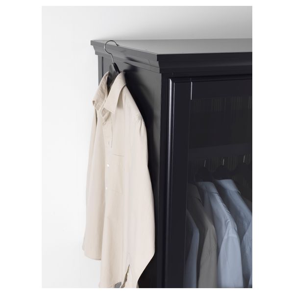 Шкаф платяной УНДРЕДАЛЬ, черный, серое стекло (102x62x203 см) - фото 3