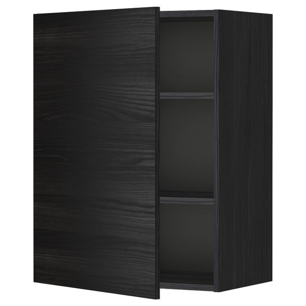 Шкаф навесной с полкой, черный, Тингсрид черный 60x80 см IKEA МЕТОД 092.322.46 - схема-чертеж с размерами