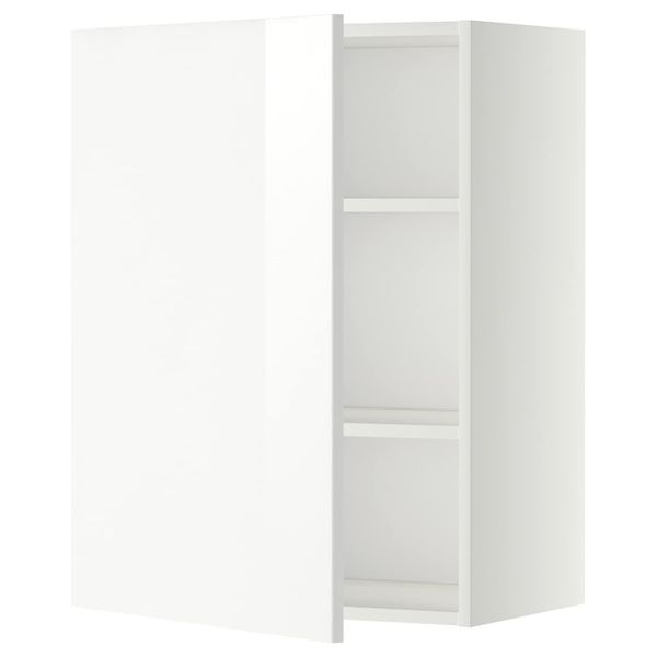 Шкаф навесной с полкой, белый/Рингульт белый 60x80 см IKEA METOD МЕТОД 492.322.49 - схема-чертеж с размерами
