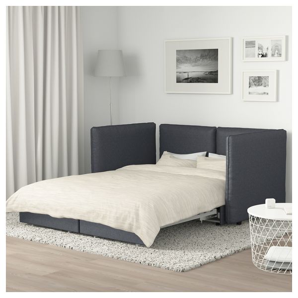 2-местный модульный диван-кровать ВАЛЛЕНТУНА, Хилларед темно-серый - фото 4