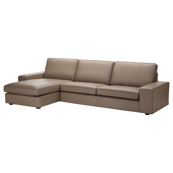 3-местный диван и козетка КИВИК, Гранн, Бумстад бежевый - фото 2