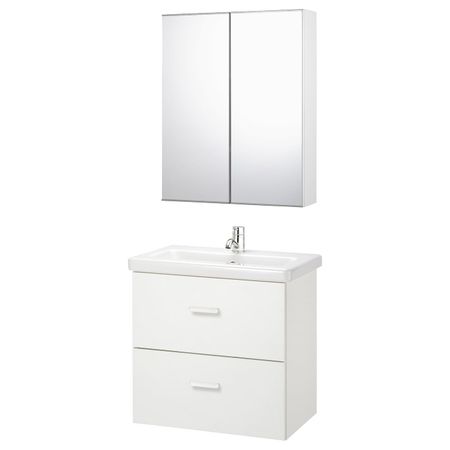 Комплект мебели для ванной, 6 предм., белый/ПИЛКОН смеситель 64x43x65 см IKEA FISKÅN ФИСКОН / TVÄLLEN ТВЭЛЛЕН 294.308.96