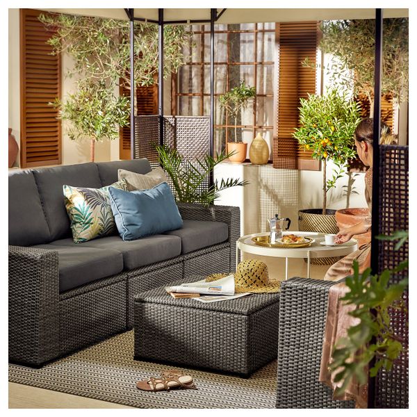 3-местный модульный диван, садовый, темно-серый/ФРЁСЁН/ДУВХОЛЬМЕН темно-серый 223x82x88 см IKEA SOLLERÖN СОЛЛЕРОН 092.877.76 - фото 2