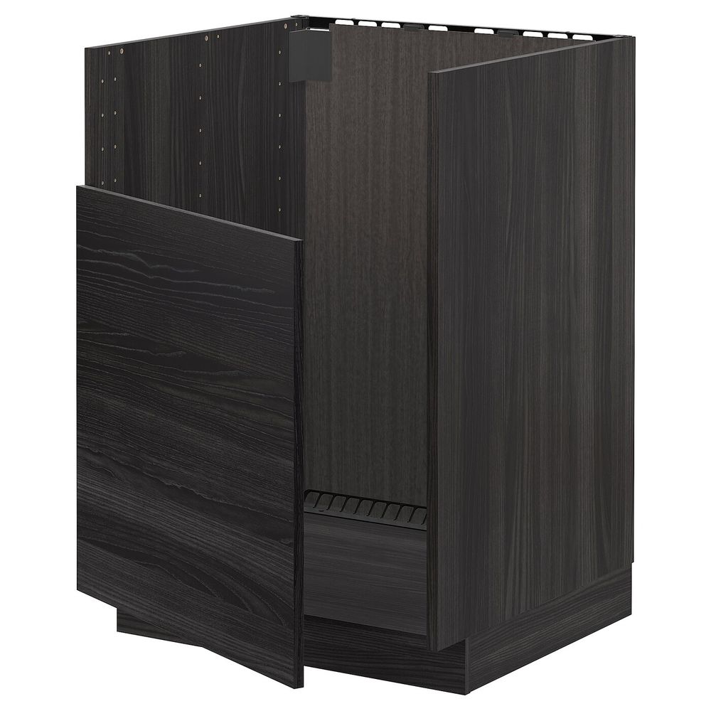 Шкаф под мойку БРЕДШЁН, черный, Тингсрид черный 60x60 см IKEA МЕТОД 292.996.17 - схема-чертеж с размерами