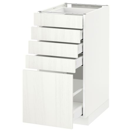 Напольный шкаф с 5 ящиками МЕТОД / МАКСИМЕРА, белый, Росдаль белый