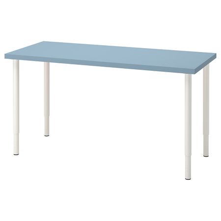 Письменный стол, голубой/белый 140x60 см IKEA LAGKAPTEN ЛАГКАПТЕН / OLOV ОЛОВ 794.173.26