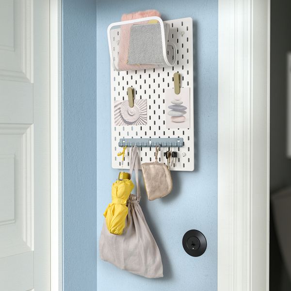 Вешалка с крючками, серо-синий светлый IKEA SKÅDIS СКОДИС 105.541.70 - фото 4