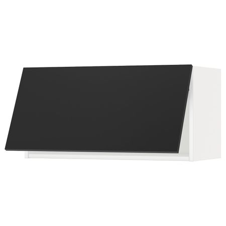 Горизонтальный навесной шкаф, белый/Юдевалла антрацит 80x40 см IKEA METOD МЕТОД 493.916.48