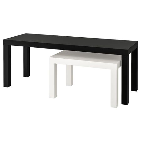 Комплект столов, 2 шт, черный-белый IKEA LACK ЛАКК 003.798.55