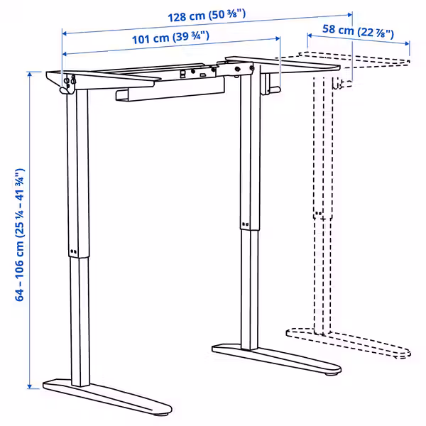 RELATERA Подстолье-трансформер д/столешницы - белый 90/117 см - фото 2