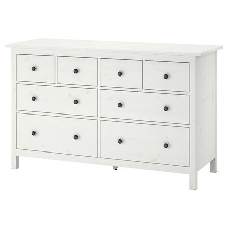 HEMNES Комод с 8 ящиками - белая морилка 160x96 см