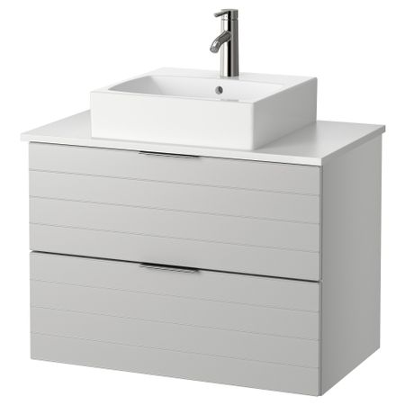 Шк п-раковину/столешн45x45/раковина ГОДМОРГОН/АЛДЕРН / ТОРНВИКЕН, светло-серый, белый (82x49x72 см)
