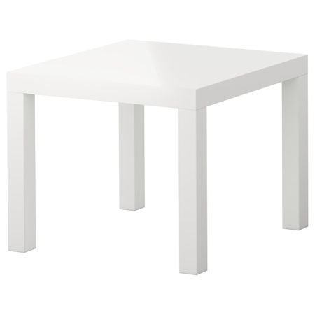 Придиванный столик, глянцевый белый 55x55 см IKEA LACK ЛАКК 203.832.48