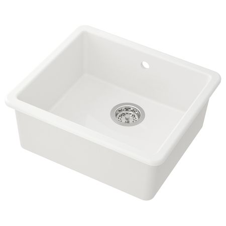 Одинарная врезная мойка, белый 53x47 см IKEA HAVSEN ХАВСЕН 492.537.17