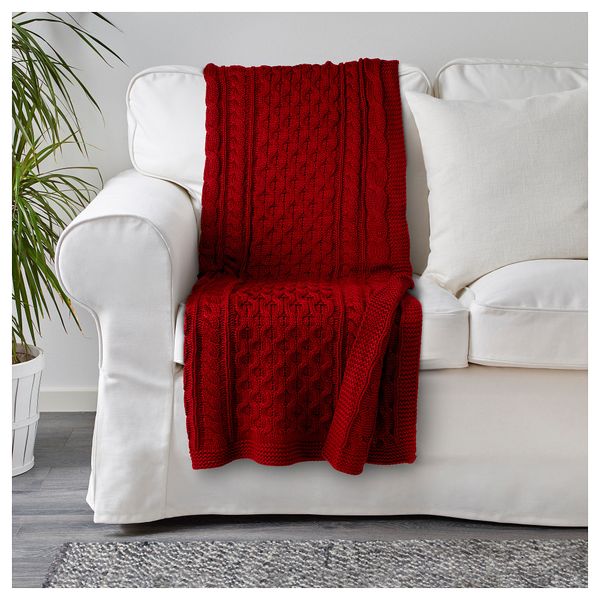 Плед ВИВИАННА, вязаный, красный (120x180 см) - фото 2