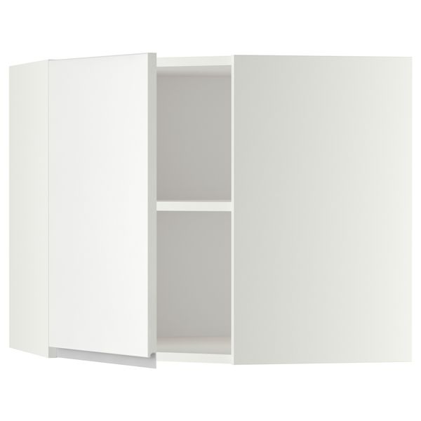 Угловой навесной шкаф с полками МЕТОД, белый, Нодста белый - схема-чертеж с размерами