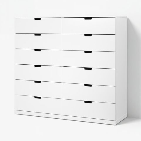 NORDLI Комод с 12 ящиками - белый 160x145 см